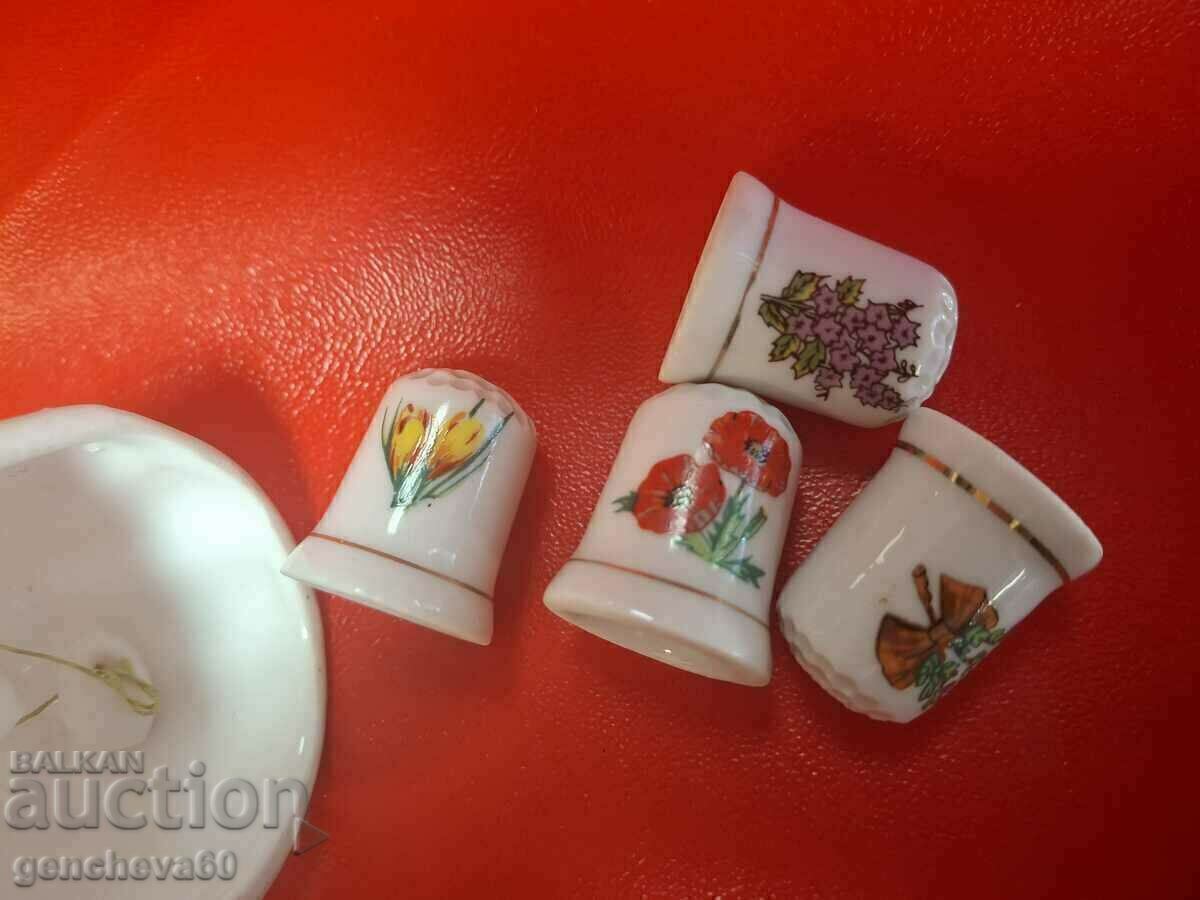 Porcelain bell, "heart" and thimbles 4pcs with price 30.00 BGN | € 15.34 Porcelain bell, "heart" and thimbles 4pcs with price 30.00 BGN | € 15.34