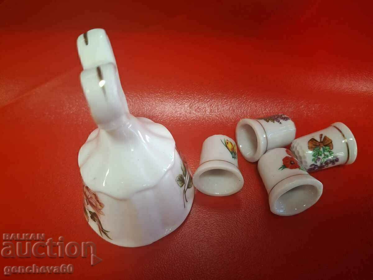 Auction  Beautiful flounder, "heart" flowers and thimbles 4pcs