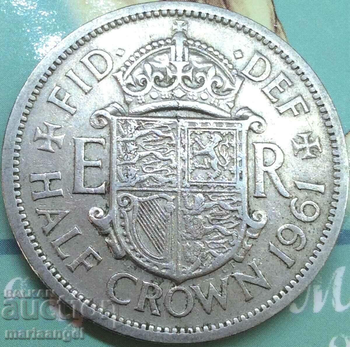 Marea Britanie 1/2 coroană 1961 Elisabeta a II-a
