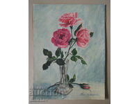 Painting still life Roses watercolor approx. 1930, Vel. Tsvetkova