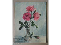 Painting still life Roses watercolor approx. 1930, Vel. Tsvetkova