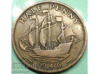 Marea Britanie 1/2 (jumătate) penny 1946 George VI