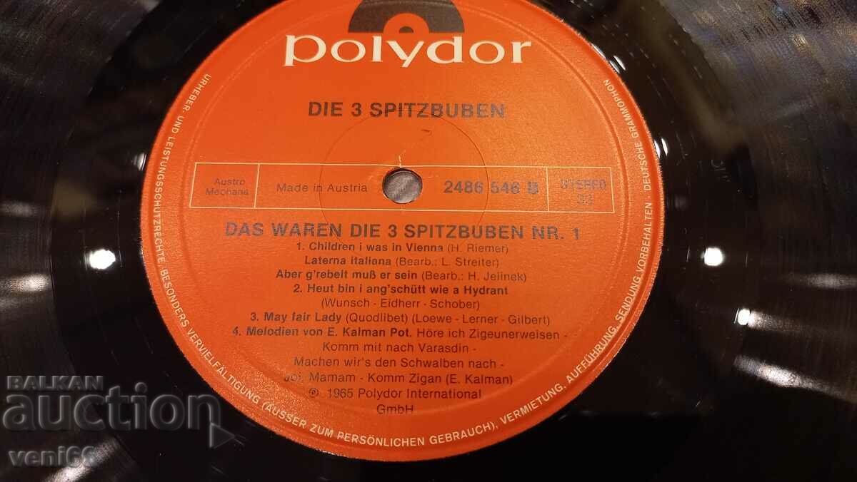 Auction Gramophone record Die 3 Spitzbuben Auction Gramophone record Die 3 Spitzbuben