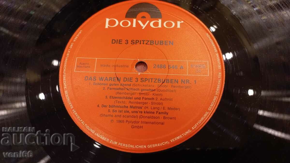 Delivery of Gramophone record Die 3 Spitzbuben Delivery of Gramophone record Die 3 Spitzbuben
