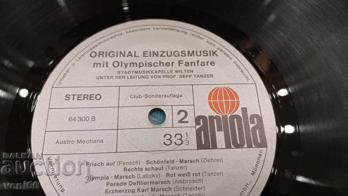 Auction Gramophone Record Olympic Fanfare Innsbruck 1976 Auction Gramophone Record Olympic Fanfare Innsbruck 1976