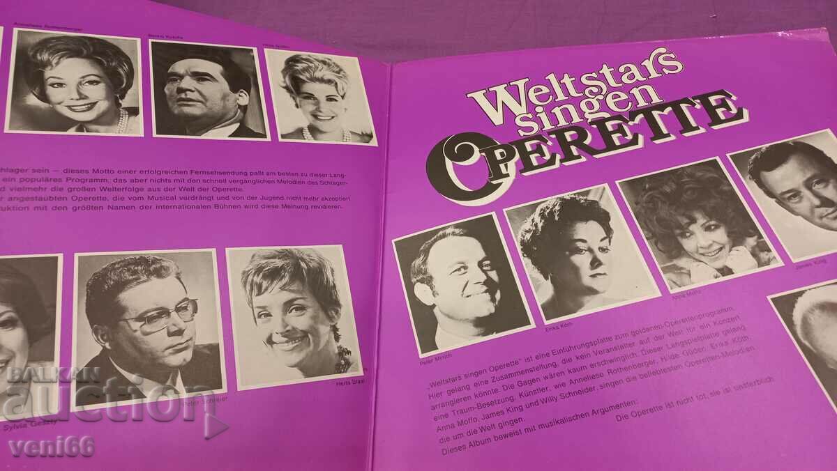 World Operetta Stars gramophone record with price 3.00 BGN | € 1.53 World Operetta Stars gramophone record with price 3.00 BGN | € 1.53