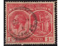 GB/St.Kitts Nevis-1918-Medallion-KG V+Columbus, timbru