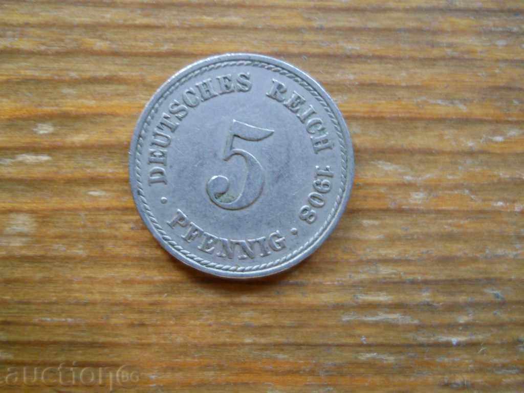 5 Pfennig 1908 - Germania (A)