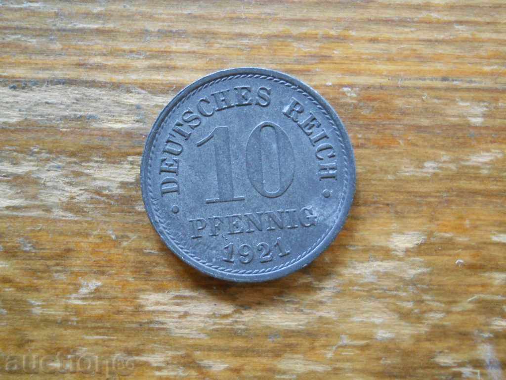 10 Pfennig 1921 - Γερμανία