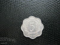 Βρετανός. exp. Κράτη της Καραϊβικής 5 cent 1989