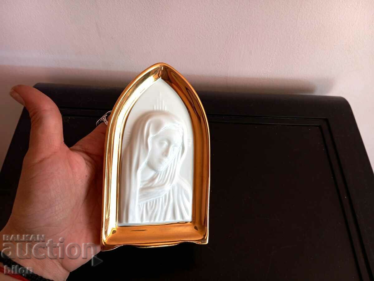 Auction  Great German Porcelain Icon With Gilt