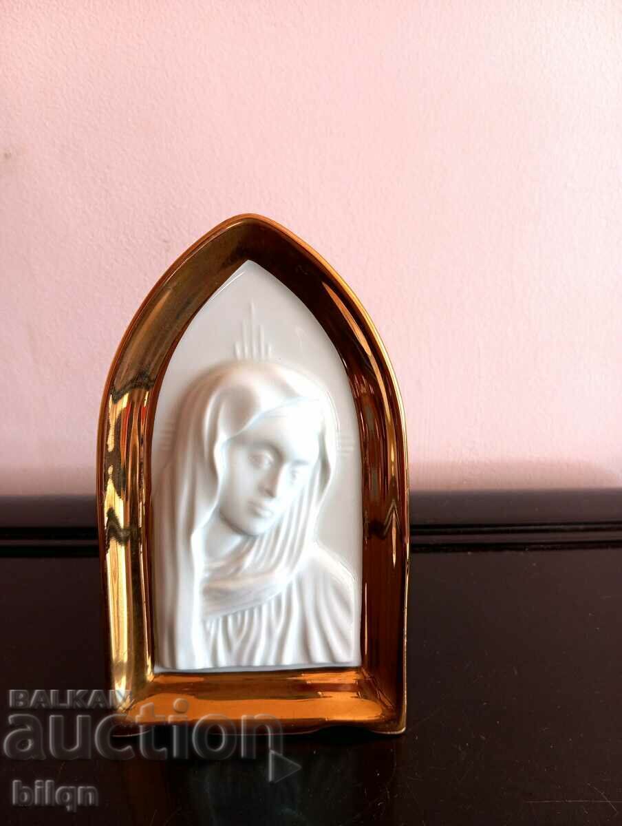 Great German Porcelain Icon With Gilt