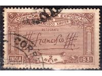 Португалска Индия-1931-Автограф на Франциско Хавиер,клеймо