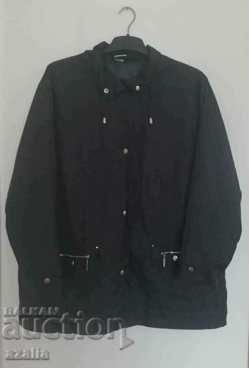 Jachetă neagră de primăvară de damă Mărimea 50-52