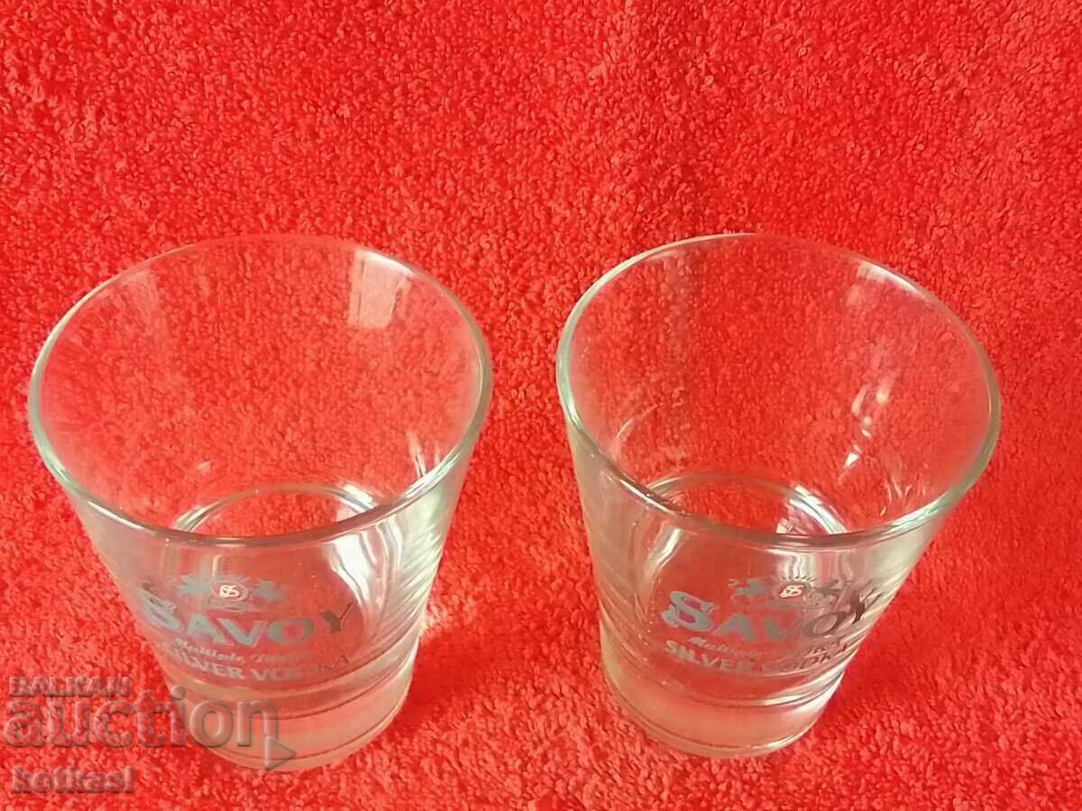 Auction Lot 2 pcs. glass glasses Vodka SAVOY SILVER VODKA Auction Lot 2 pcs. glass glasses Vodka SAVOY SILVER VODKA