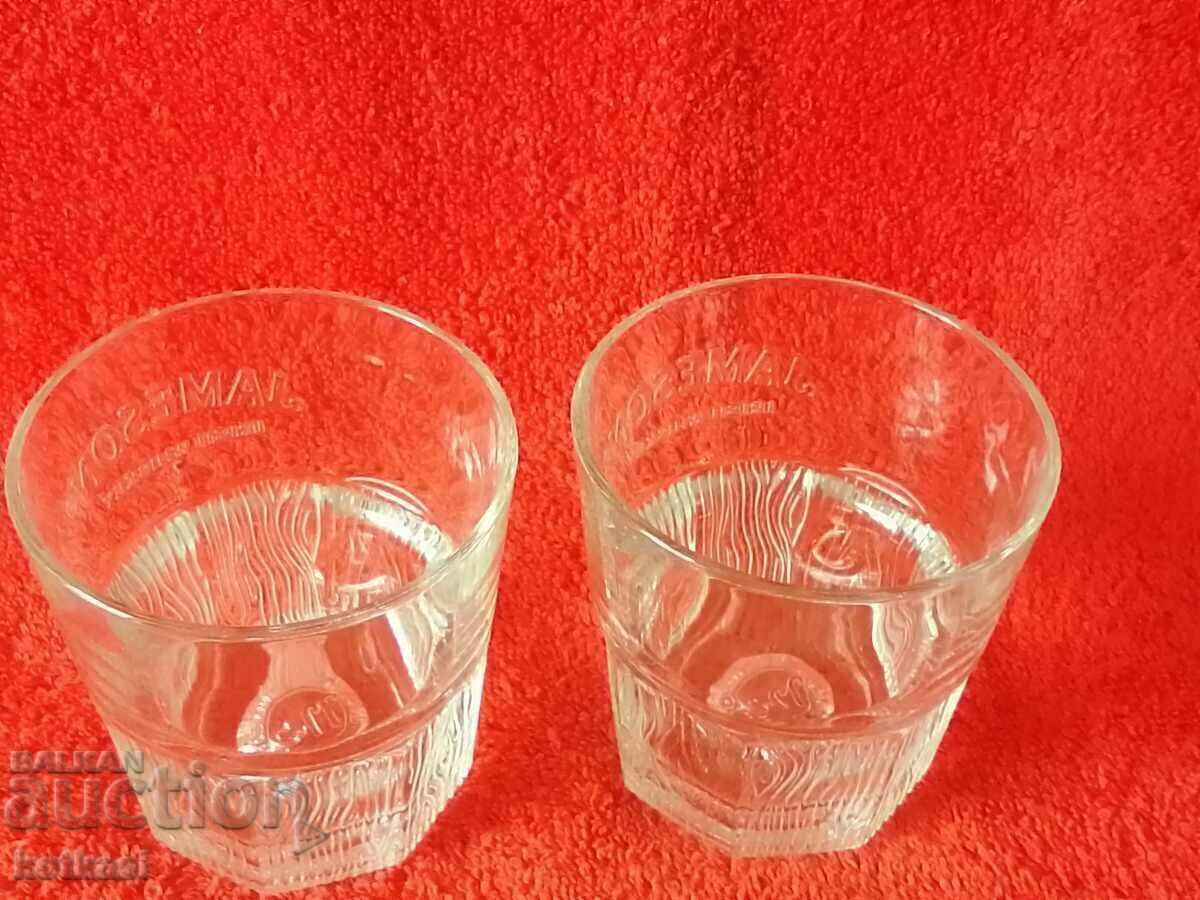 Auction  Lot of 2 glass glasses for JAMESON IRISH WHISKEY