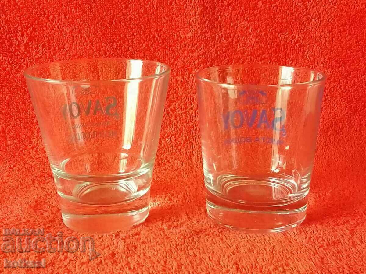 Lot 2 pcs. glass glasses SAVOY SILVER VODKA PURE VODKA with price 8.50 BGN | € 4.35