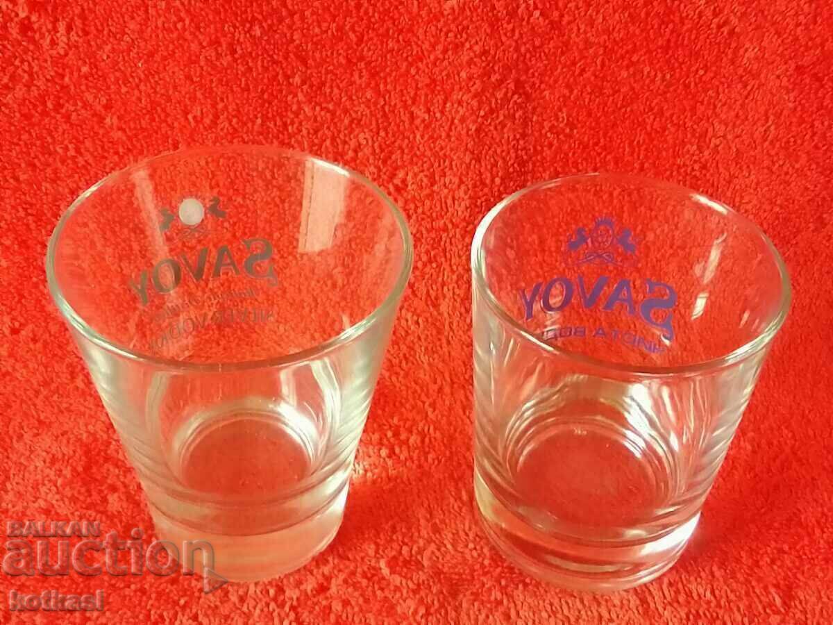 Auction  Lot 2 pcs. glass glasses SAVOY SILVER VODKA PURE VODKA