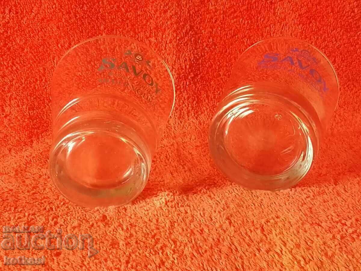 Lot 2 pcs. glass glasses SAVOY SILVER VODKA PURE VODKA - 5