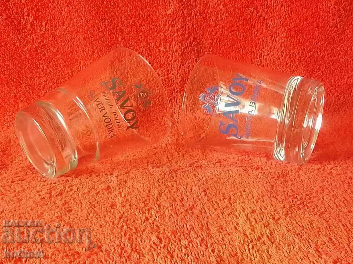 Lot 2 pcs. glass glasses SAVOY SILVER VODKA PURE VODKA - 6