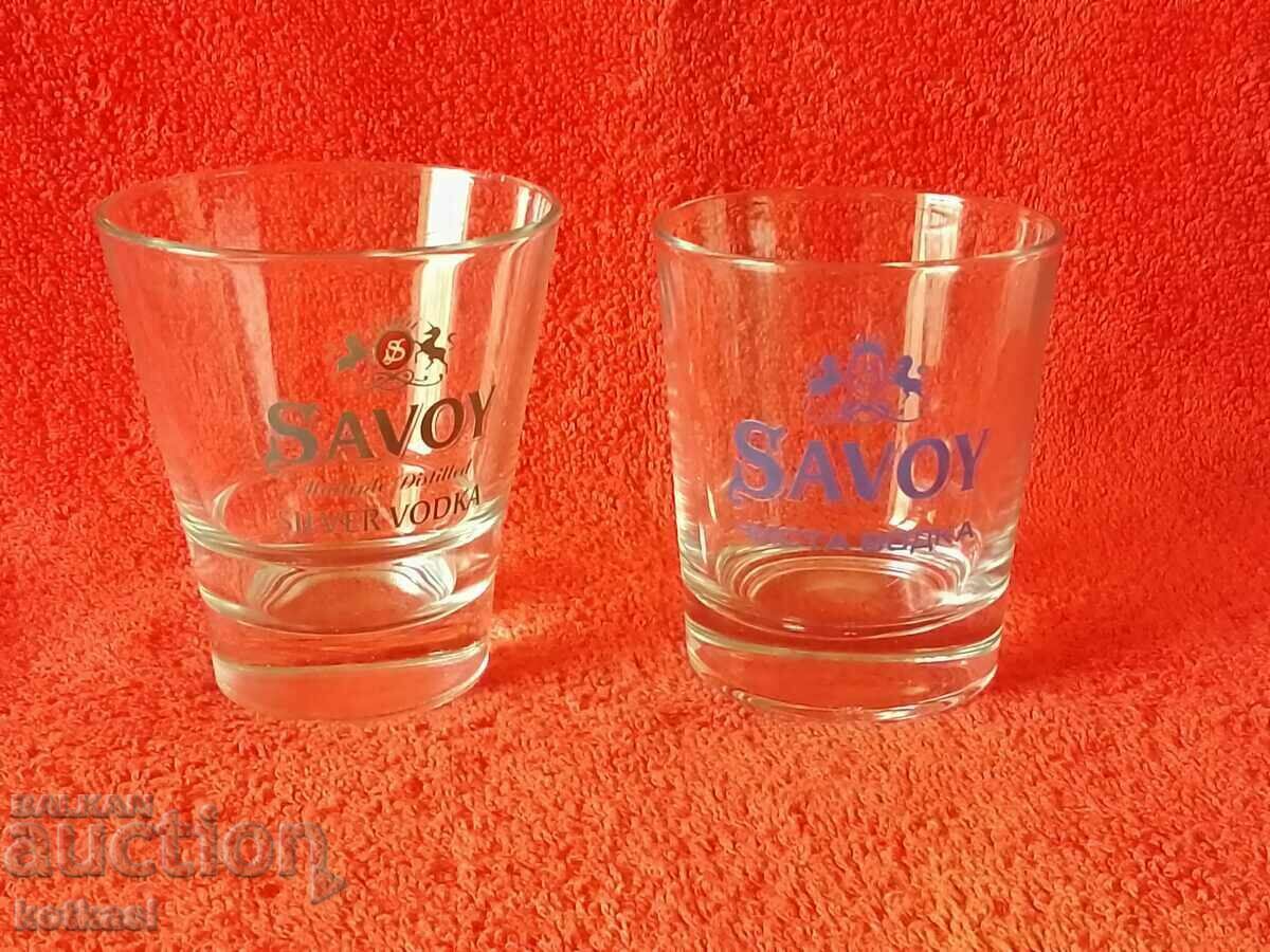 Lot 2 buc. pahare din sticlă SAVOY SILVER VODKA PURE VODKA