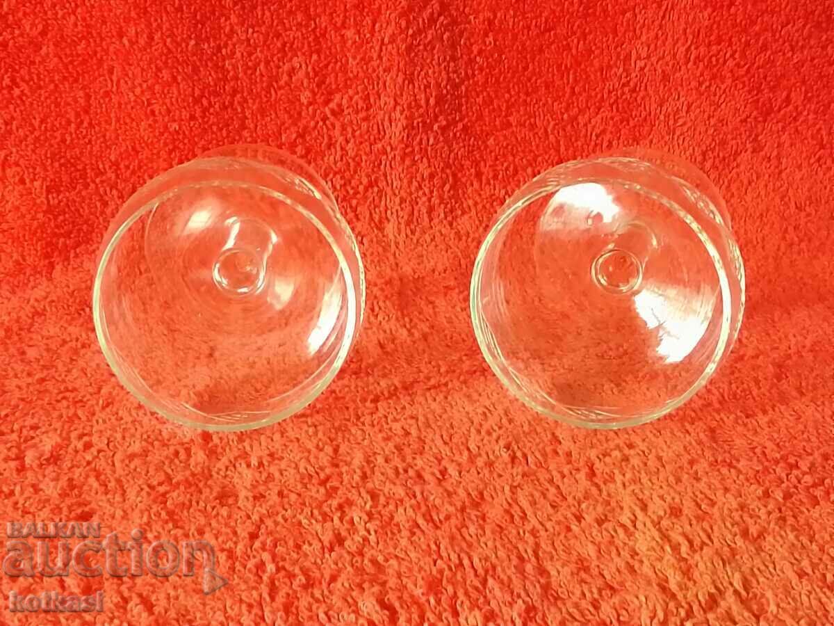 Lot 2 pcs. glass crystal cups engraved - 5