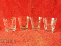 Lot of 4 TULLAMOR D.E.W IRISH WHISKEY glass tumblers