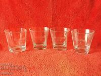 Lot of 4 TULLAMOR D.E.W IRISH WHISKEY glass tumblers