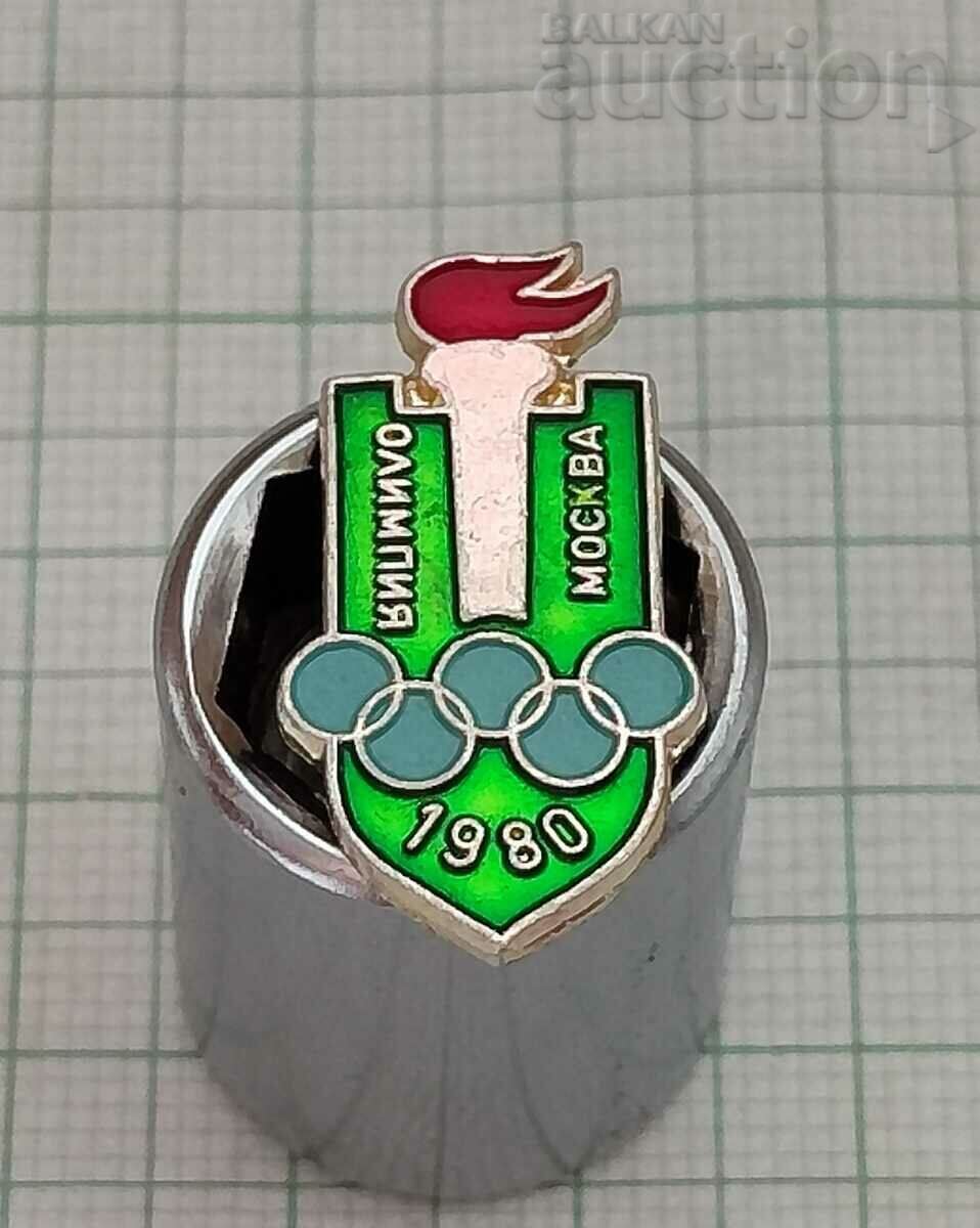 OLYMPICS MOSCOW 1980 TORCH BADGE