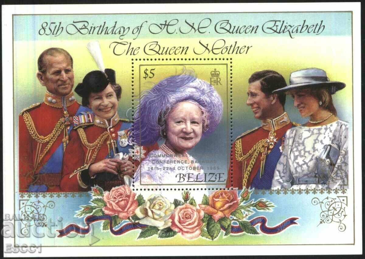 Clear block Queen Elizabeth II 1985 από το Μπελίζ