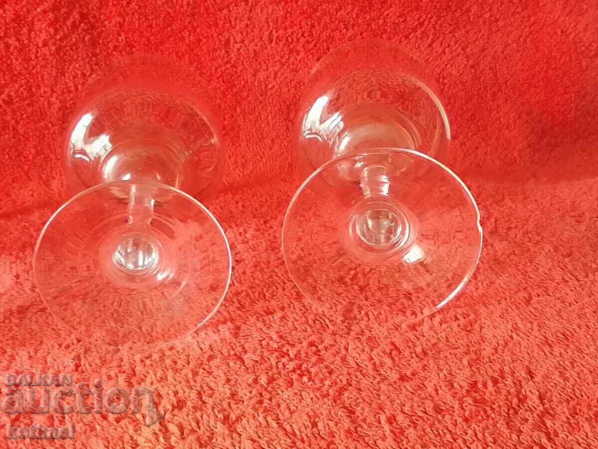 Lot of 4 glass crystal cups gold rims - 5