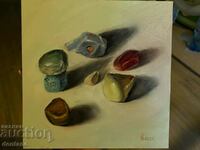 Author's oil painting - Still life - 7 lucky stones