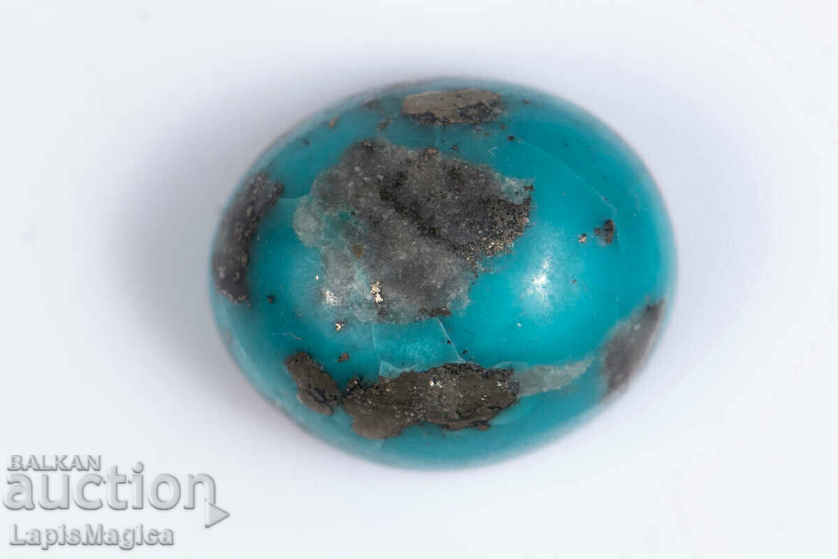 Blue Persian Turquoise with Pyrite 23.25ct Cabochon #2