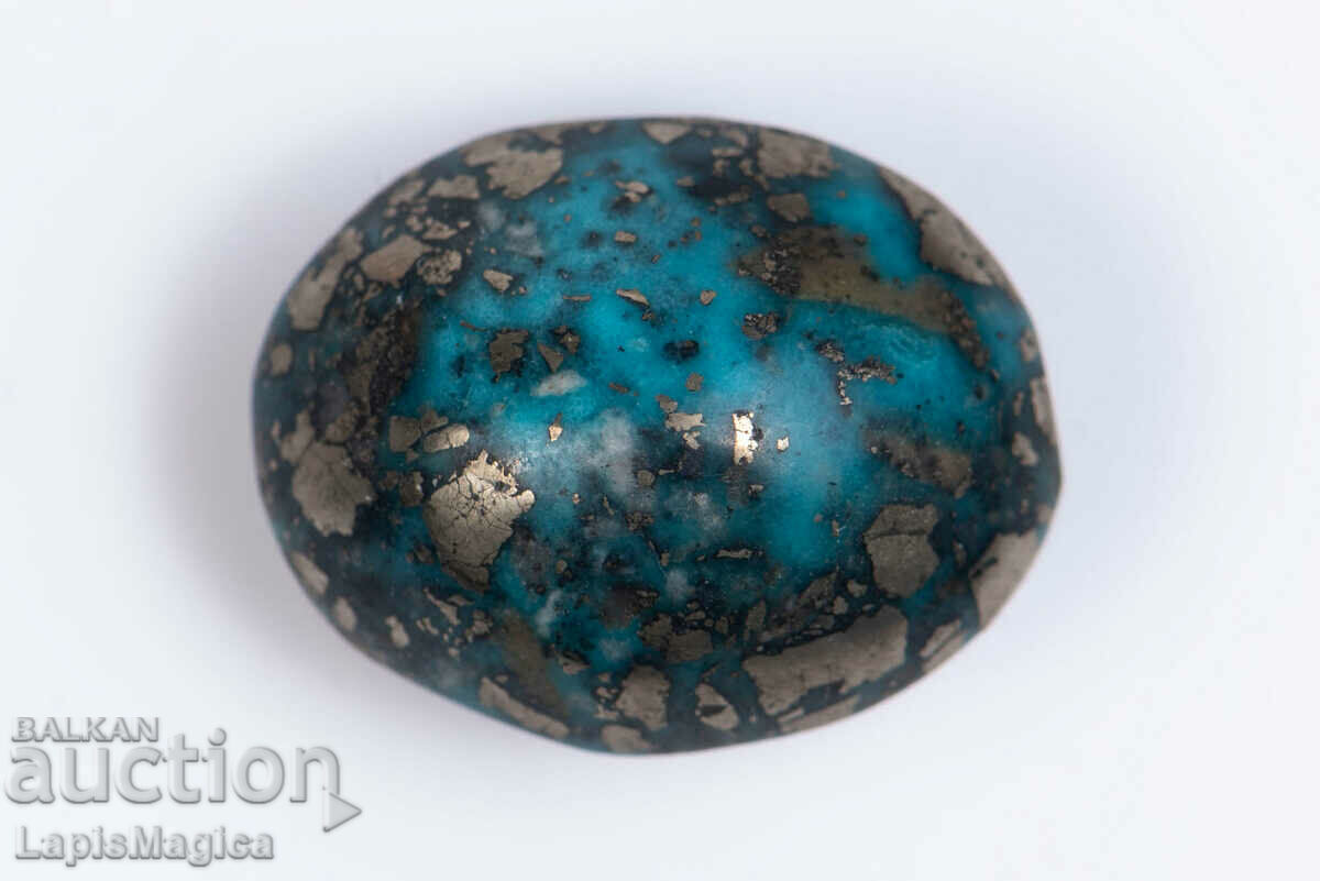 Blue Persian Turquoise with Pyrite 19.70ct Cabochon #5