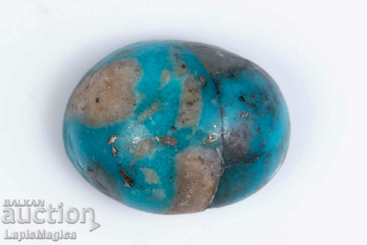 Blue Persian Turquoise with Pyrite 11.97ct Cabochon #7