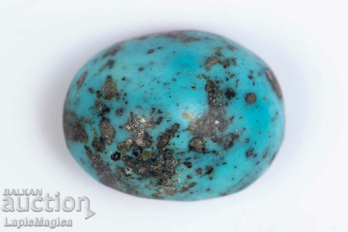 Blue Persian Turquoise with Pyrite 17.43ct Cabochon #9