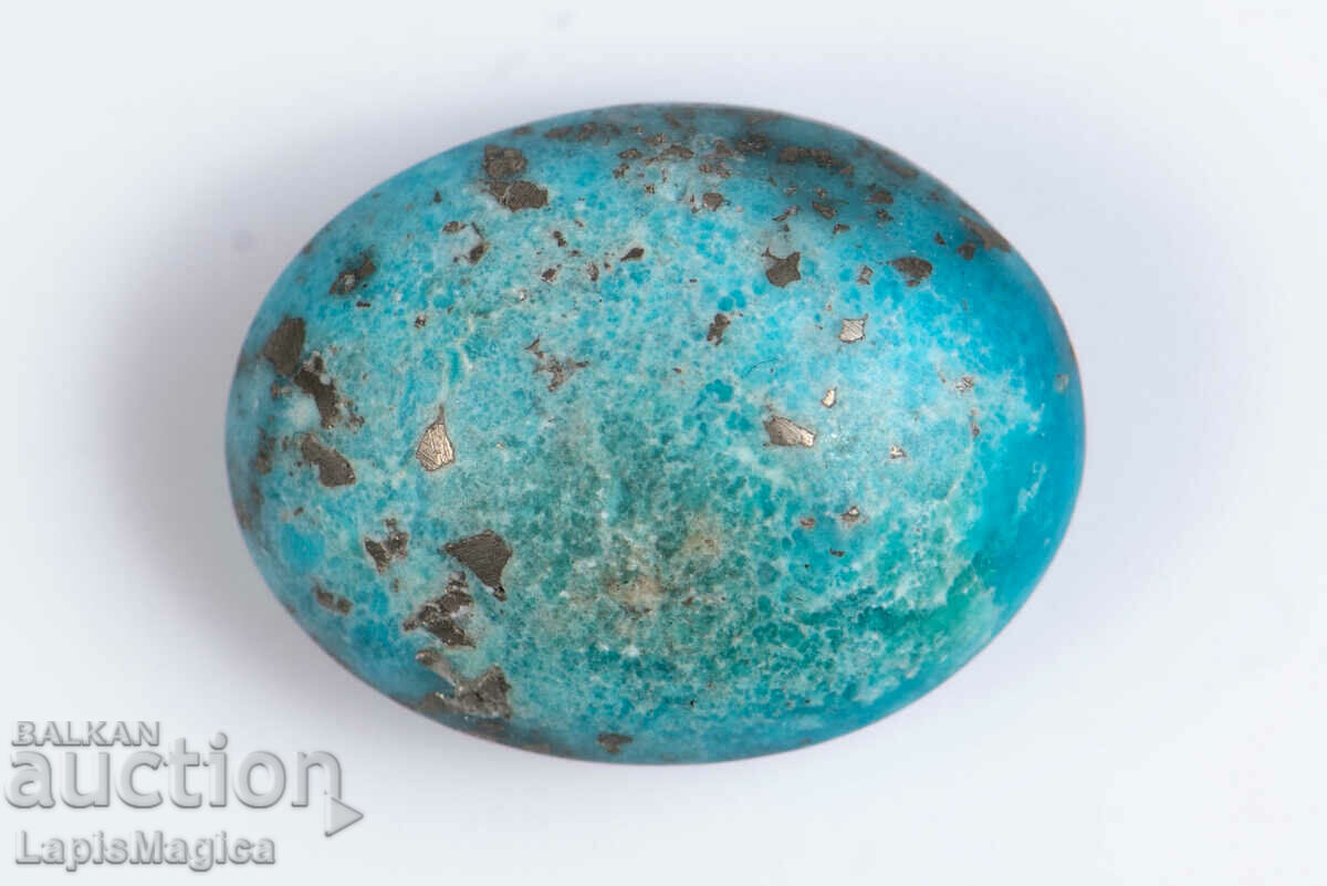 Blue Persian Turquoise with Pyrite 10.78ct Cabochon #14