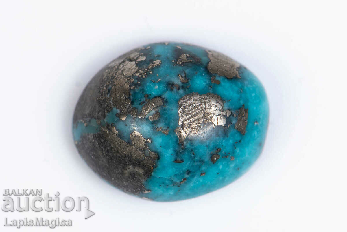 Blue Persian Turquoise with Pyrite 12.84ct Cabochon #17