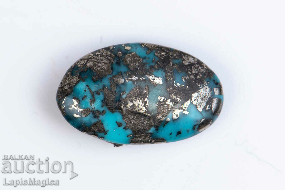 Blue Persian Turquoise with Pyrite 10.53ct Cabochon #26