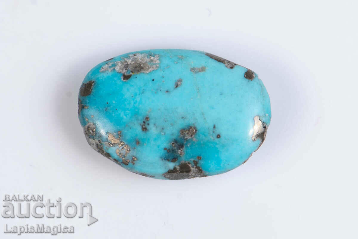 Blue Persian Turquoise with Pyrite 9.26ct Cabochon #27