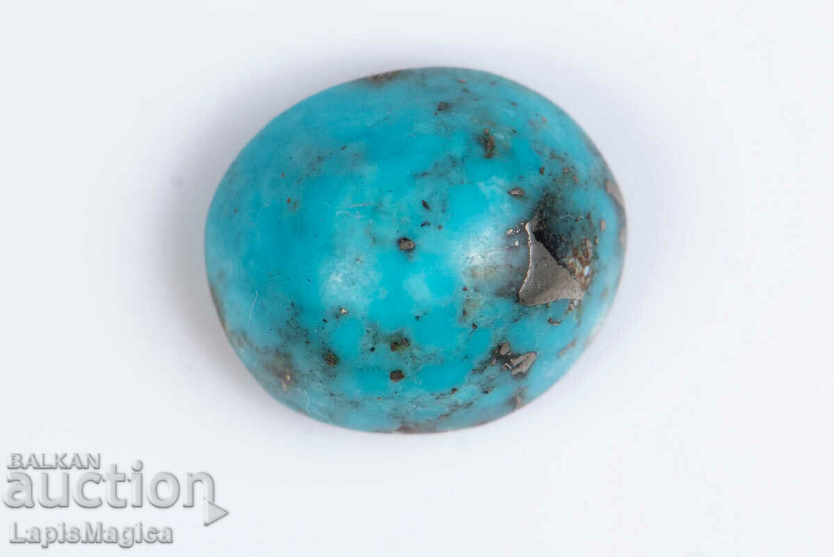 Blue Persian Turquoise with Pyrite 8.09ct Cabochon #31