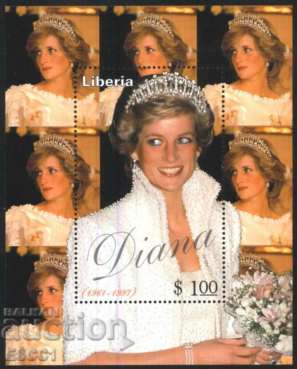 Bloc curat Lady (Princess) Diana 1997 din Libia