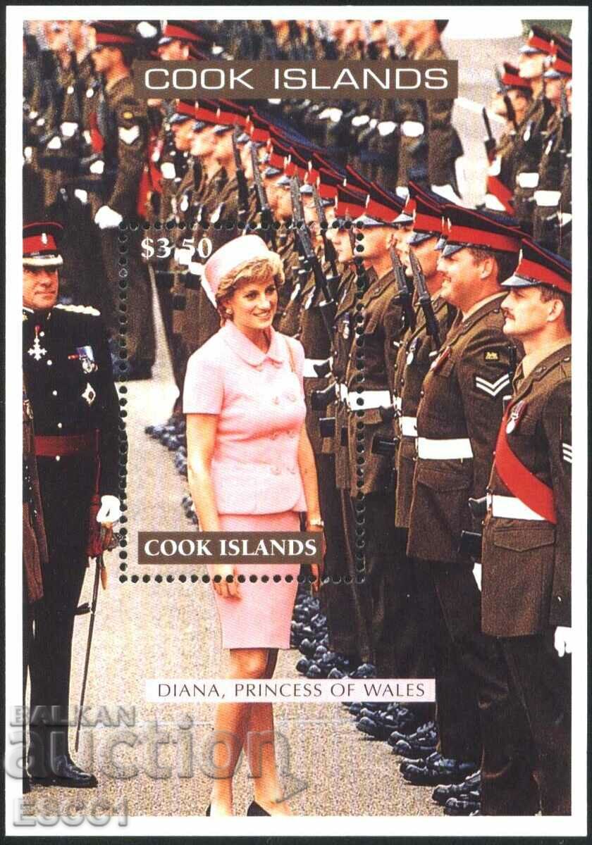 Bloc curat Lady (Princess) Diana 1998 din Insulele Cook