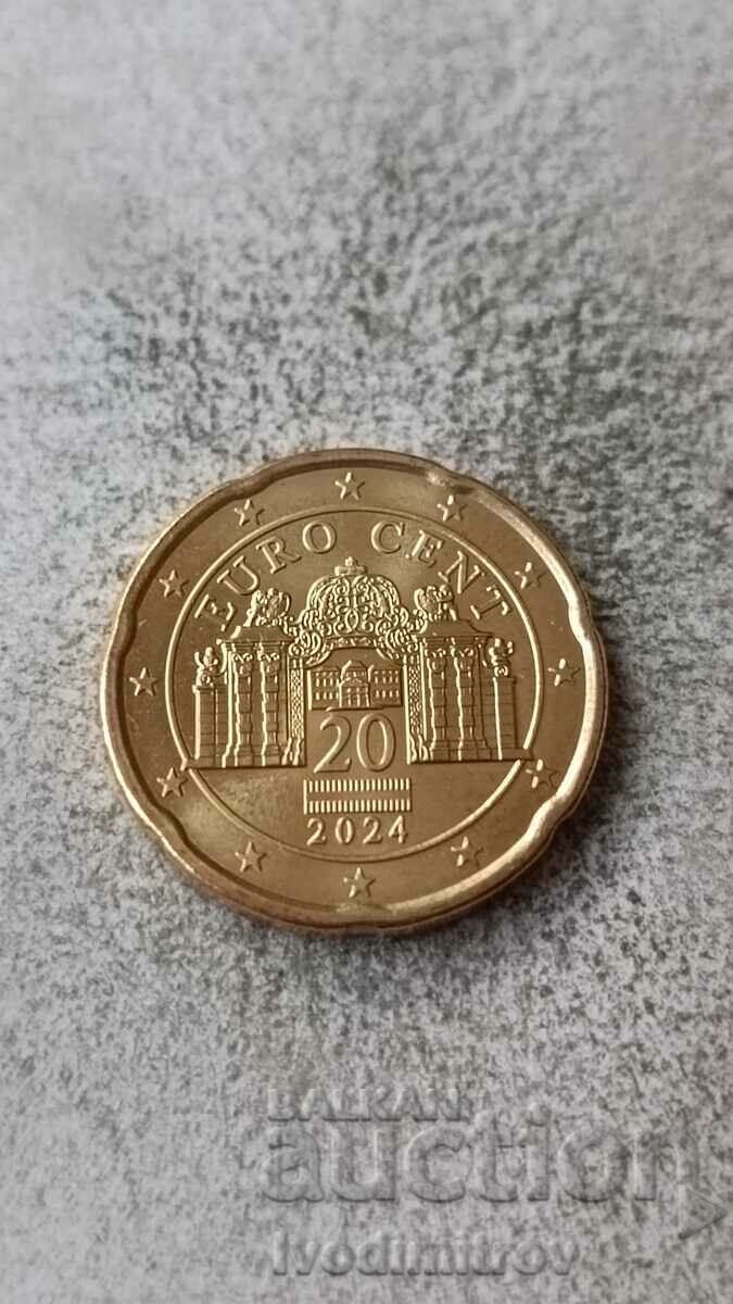 Austria 20 cents 2024 with price 1.45 BGN | € 0.74 Austria 20 cents 2024 with price 1.45 BGN | € 0.74