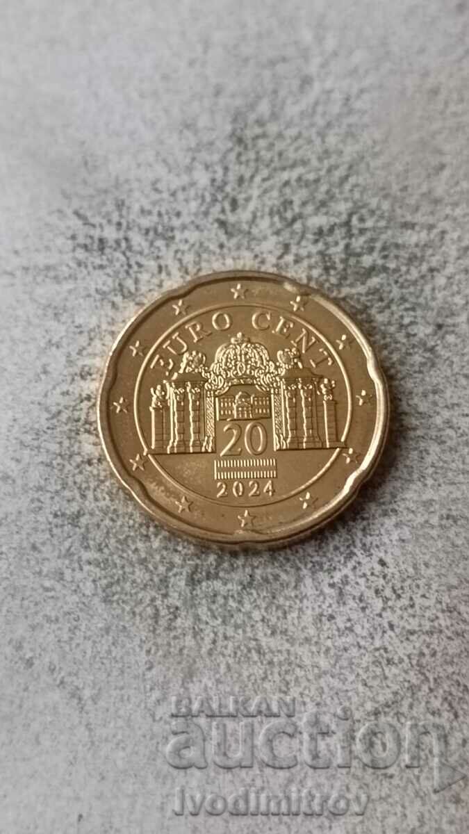 Austria 20 cents 2024 with price 1.45 BGN | € 0.74 Austria 20 cents 2024 with price 1.45 BGN | € 0.74