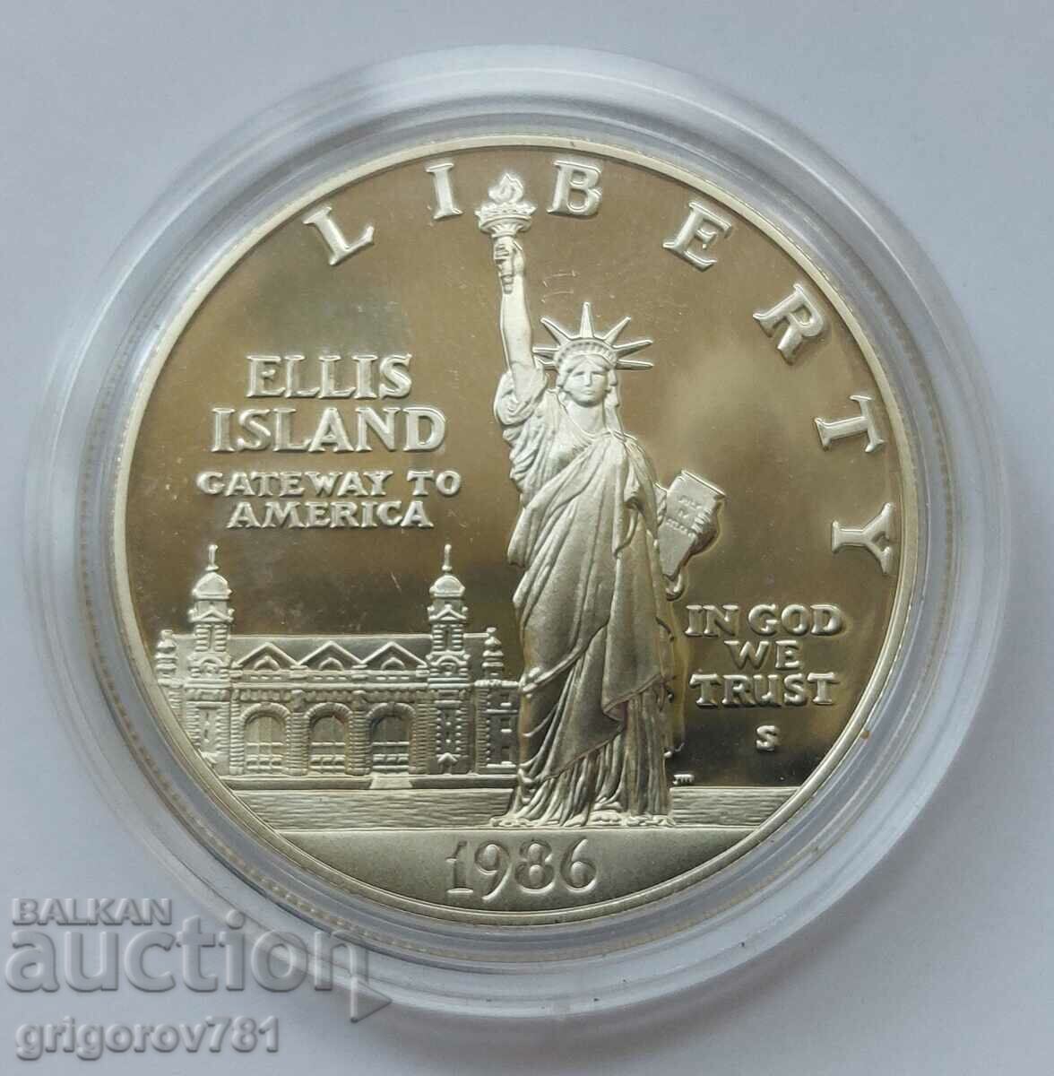 1 долар сребро САЩ 1986 -  сребърна монета