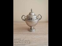 Silver plated metal bowl with lid!