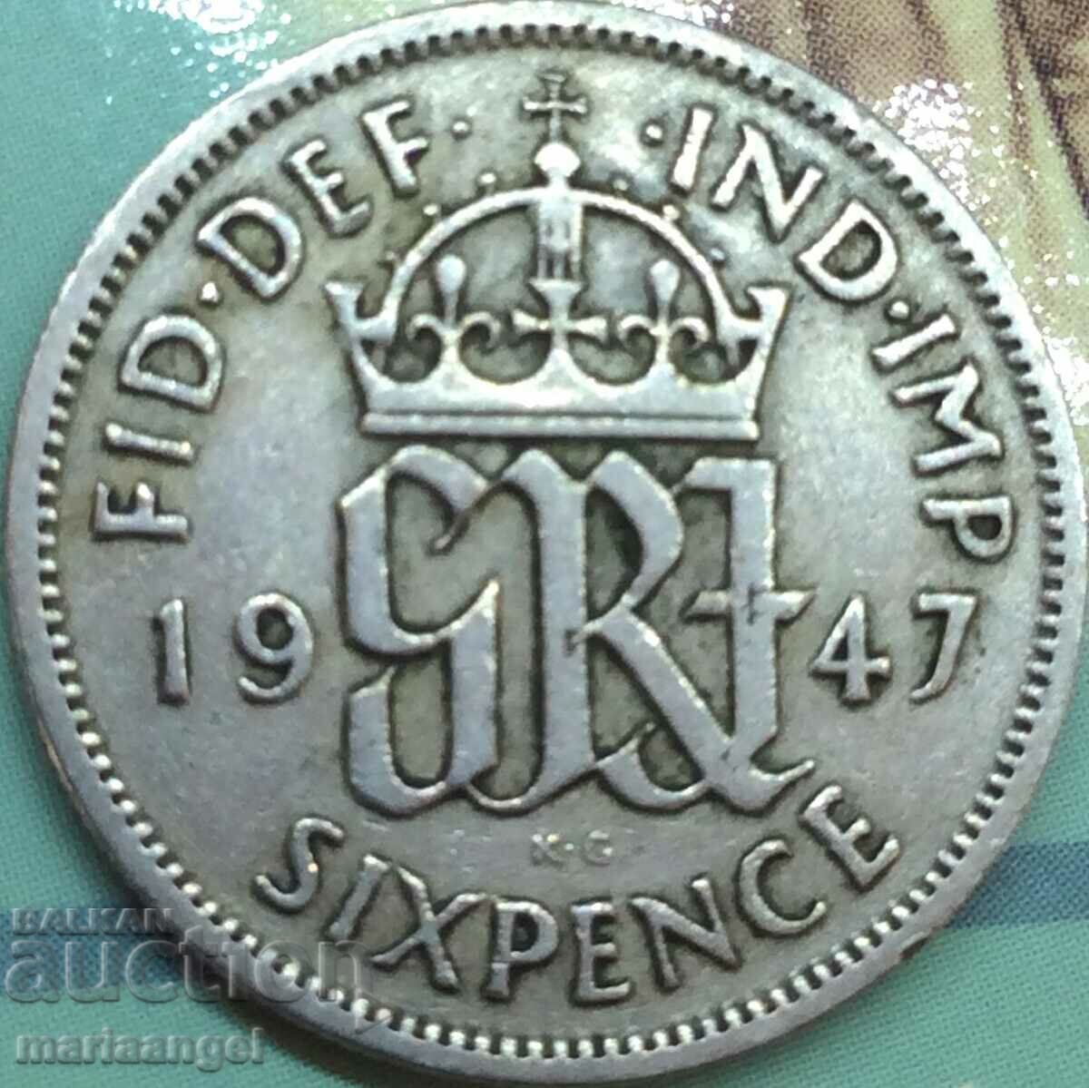 Великобритания  6 пенса 1947