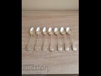 7 silver plated tea spoons with stamps!