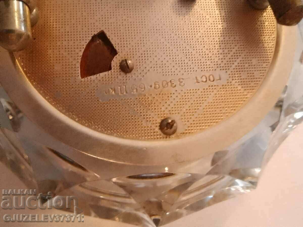 Old Russian clock with crystal Beacon working - 7 Old Russian clock with crystal Beacon working - 7